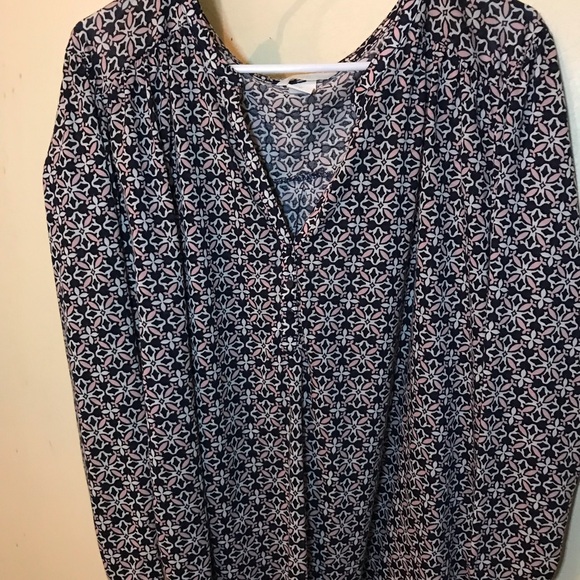 H&M Tops - H&M Blue Long Sleeve Blouse with V-Neck